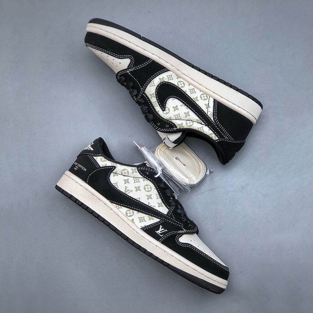 Louis Vuitton x Air Jordan Trainer Sneaker Black and White